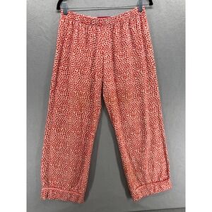 Vtg Xhilaration Pajama Pants Womens S Orange White Flannel Low Rise Y2K Lounge
